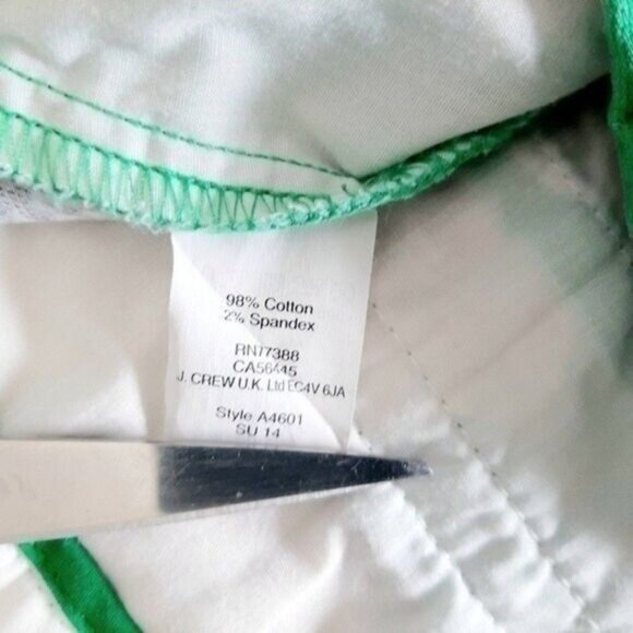 J. CREW Factory Green Floral Pants Ankle Crop Skimmer Sz 10 Petite - Picture 13 of 13